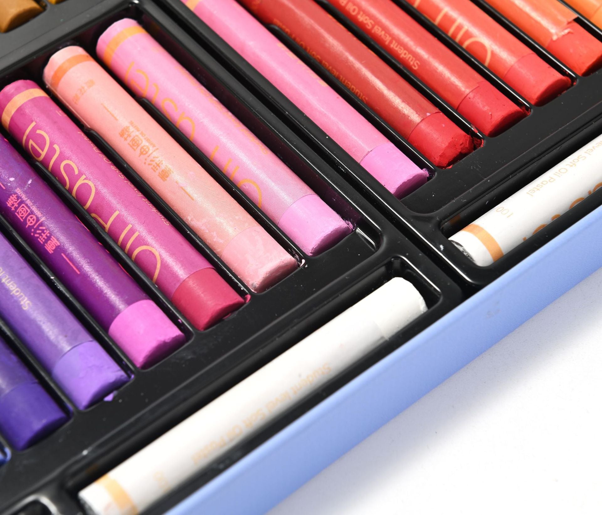 Close-up of assorted Oil Pastels with vibrant colours