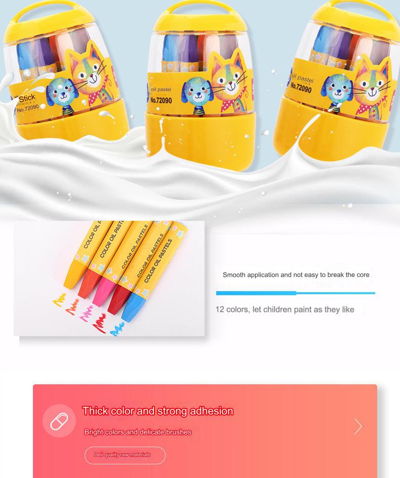 Vibrant crayon colours in a set