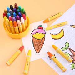 Colour blending demonstration with crayons