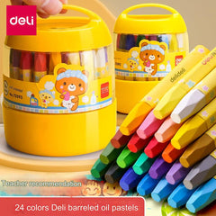 All 24 colours of washable crayons displayed