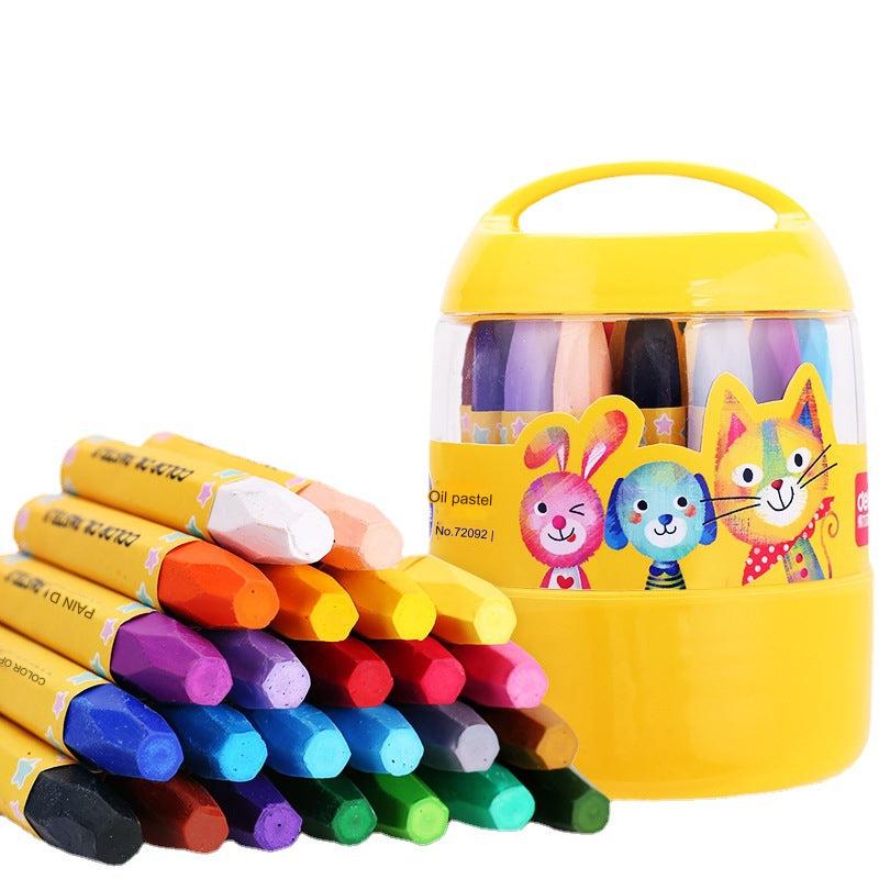Colour blending demonstration with crayons