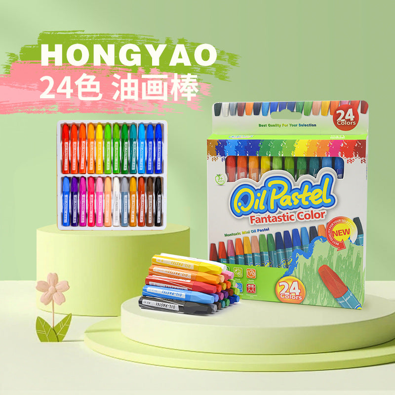 Vibrant hexagonal oil pastels set image 9