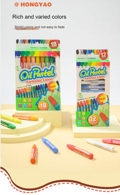 Vibrant hexagonal oil pastels set image 2