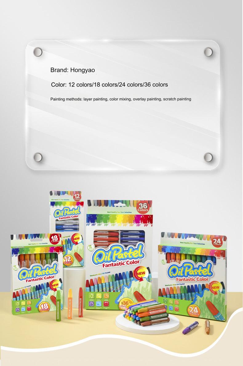 Vibrant hexagonal oil pastels set image 4