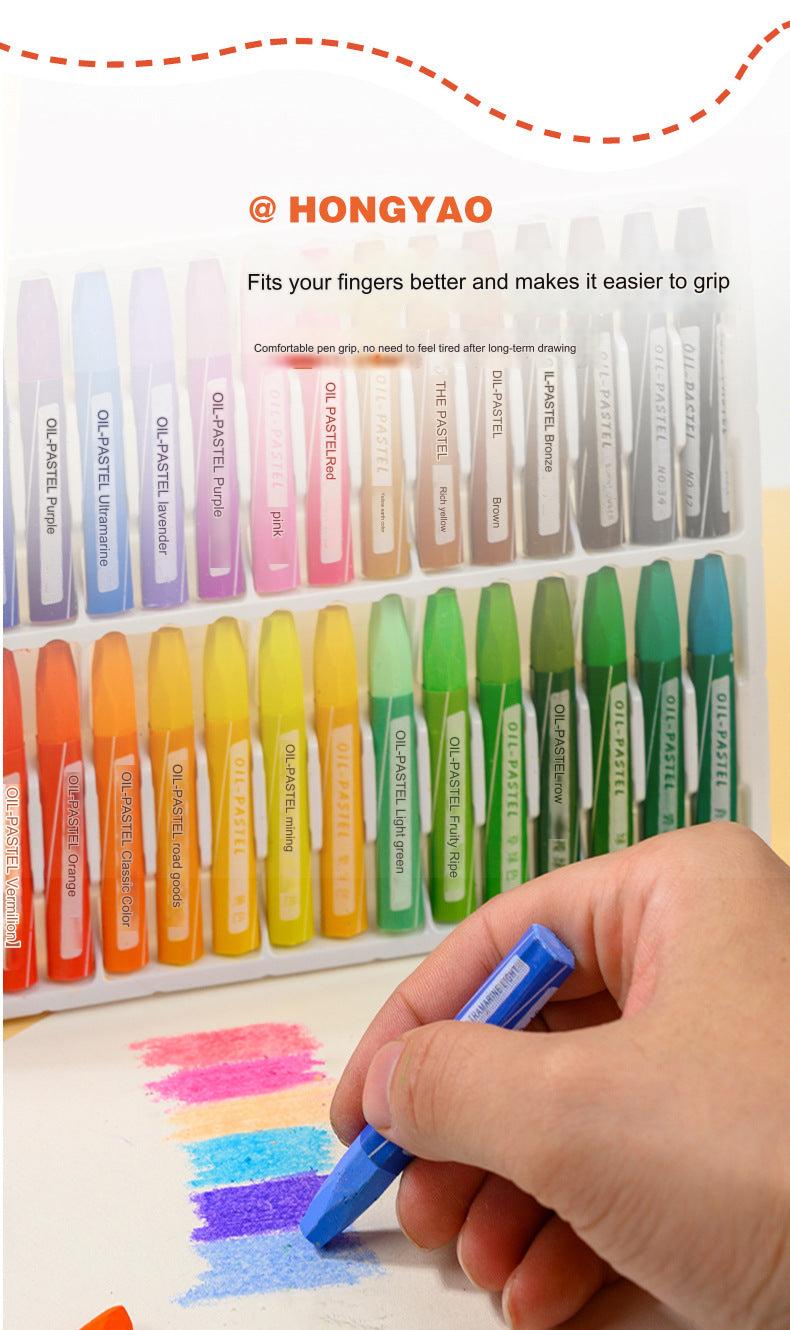 Vibrant hexagonal oil pastels set image 5