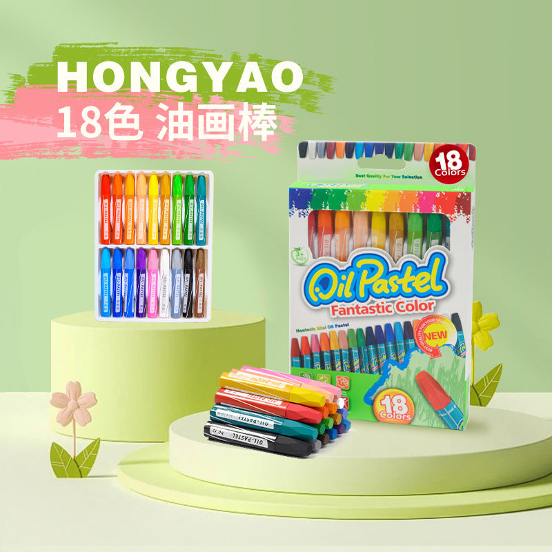 Vibrant hexagonal oil pastels set image 8