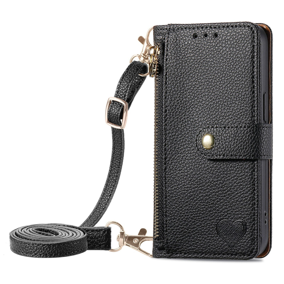 iPhone case with heart design close-up