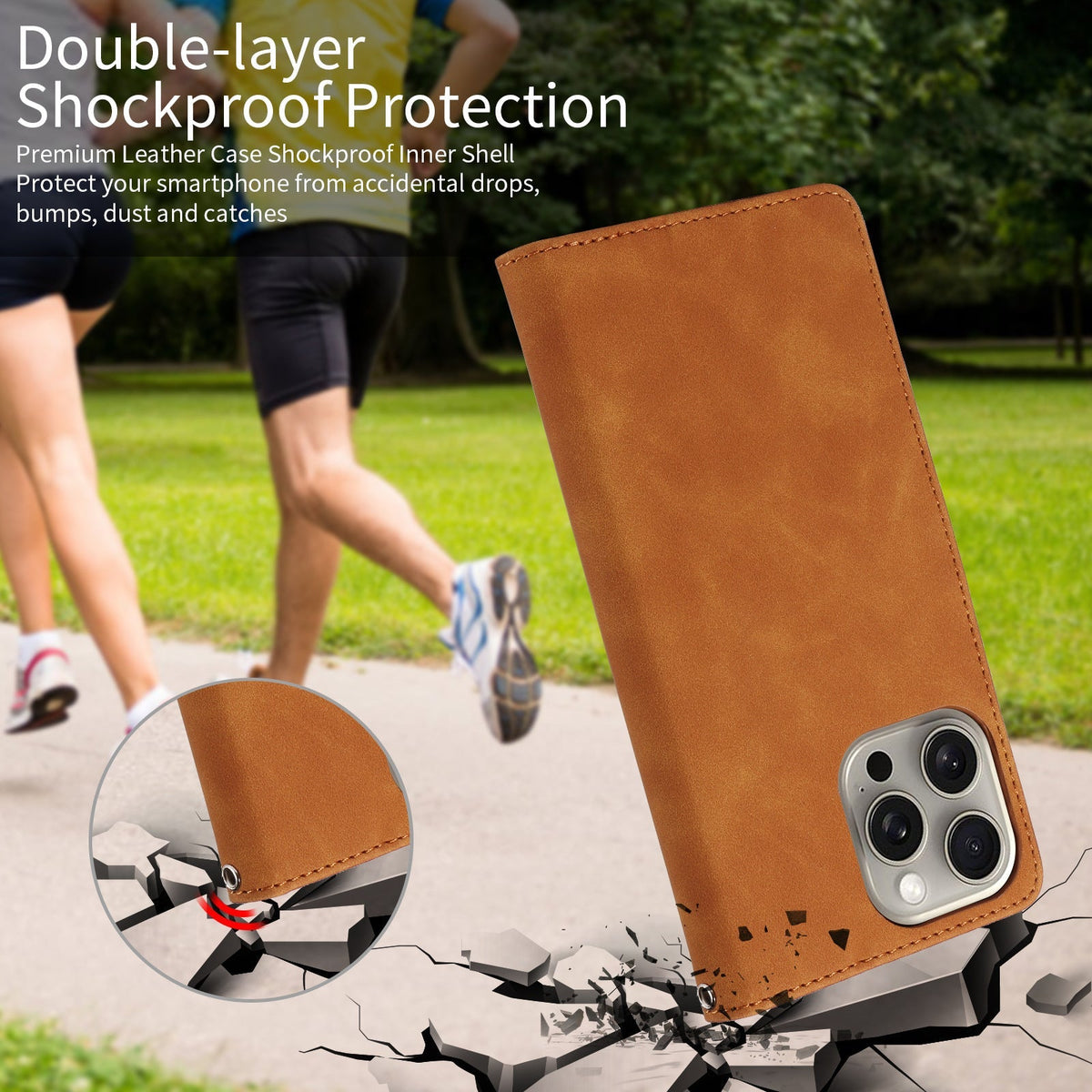 Premium Flip Leather Case for iPhone and Samsung - Black Colour