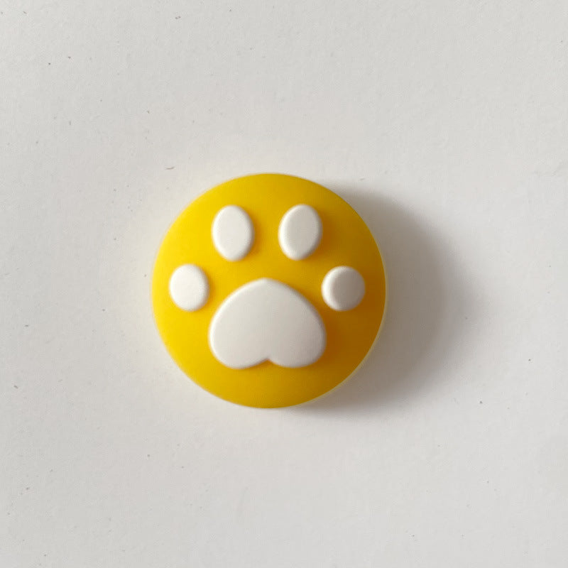 Close-up of Cat Paw Joystick Caps on Switch Lite