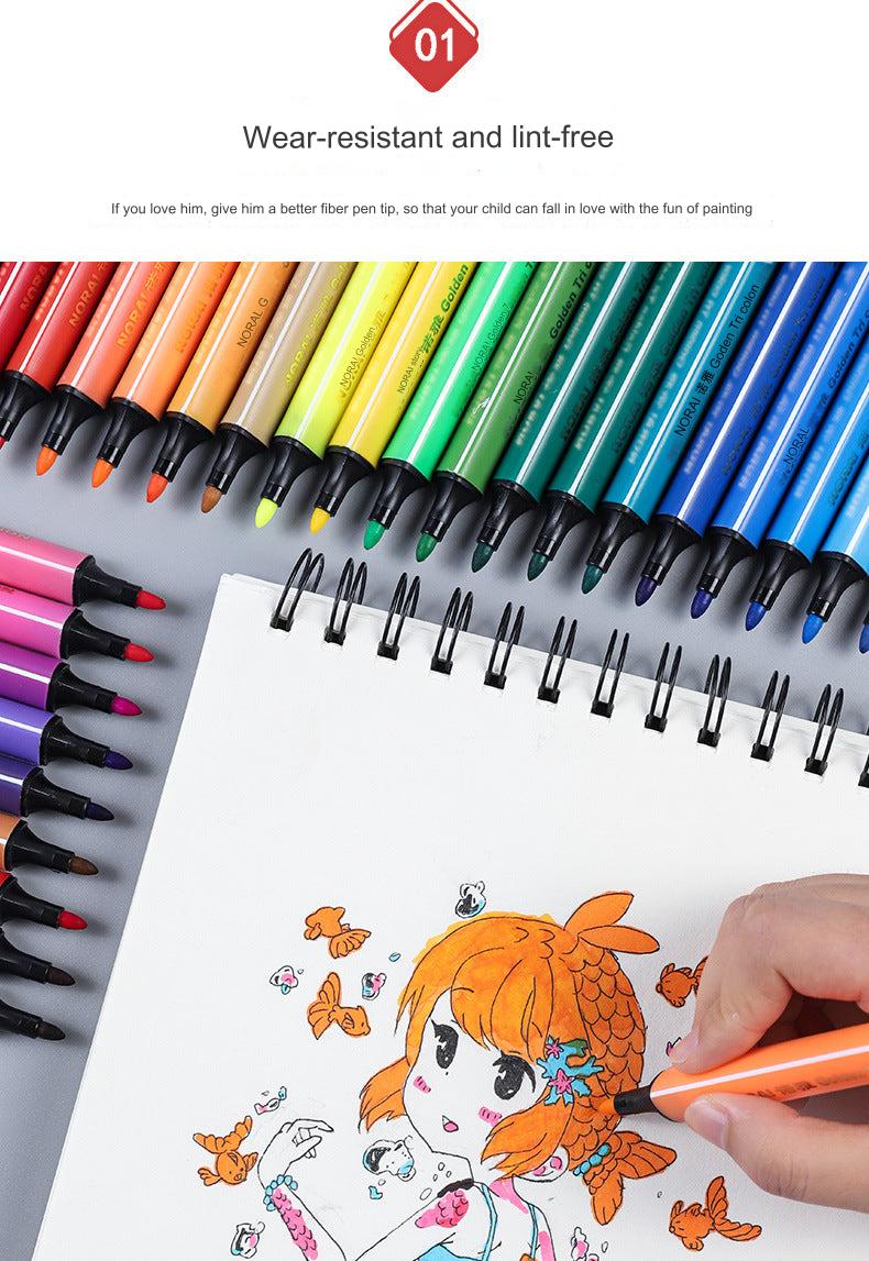 vibrant non-toxic markers arranged on paper