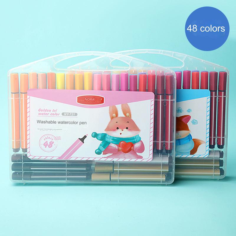 vibrant non-toxic markers arranged on paper