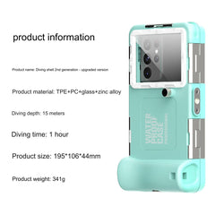 Waterproof diving case displayed with smartphone access