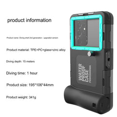 Close-up of a waterproof phone case on a diving trip