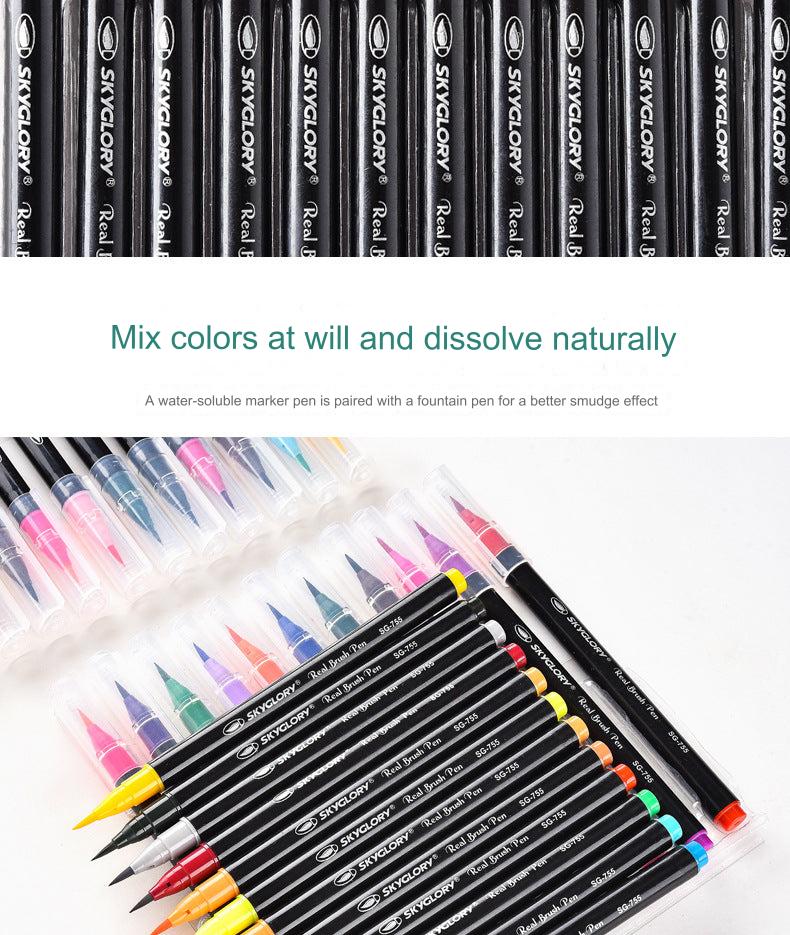 Skyglory watercolor brush pen set with vibrant colours
