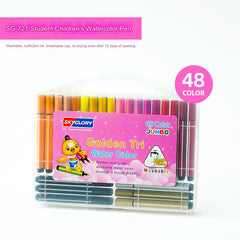 child using watercolor brush set for painting