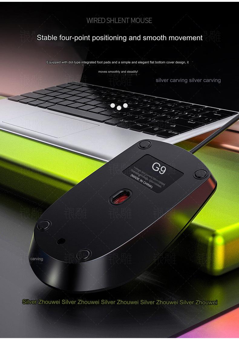 G9 pink wired gaming mouse top view