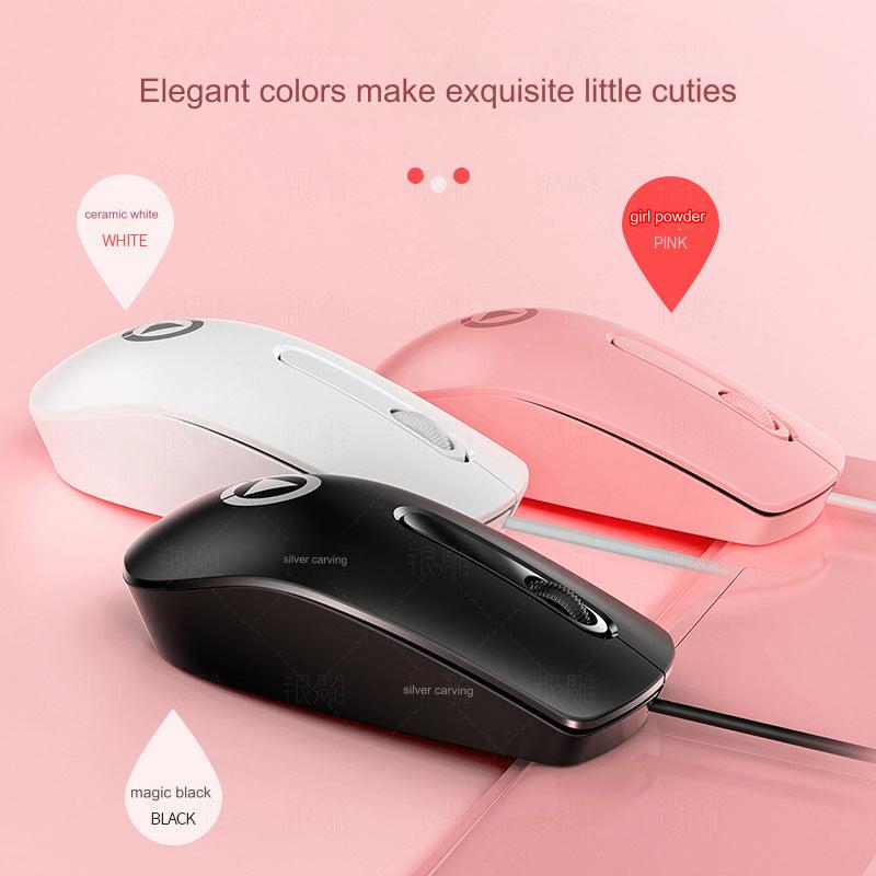G9 pink wired gaming mouse back view