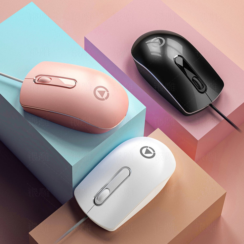 G9 pink wired gaming mouse side view