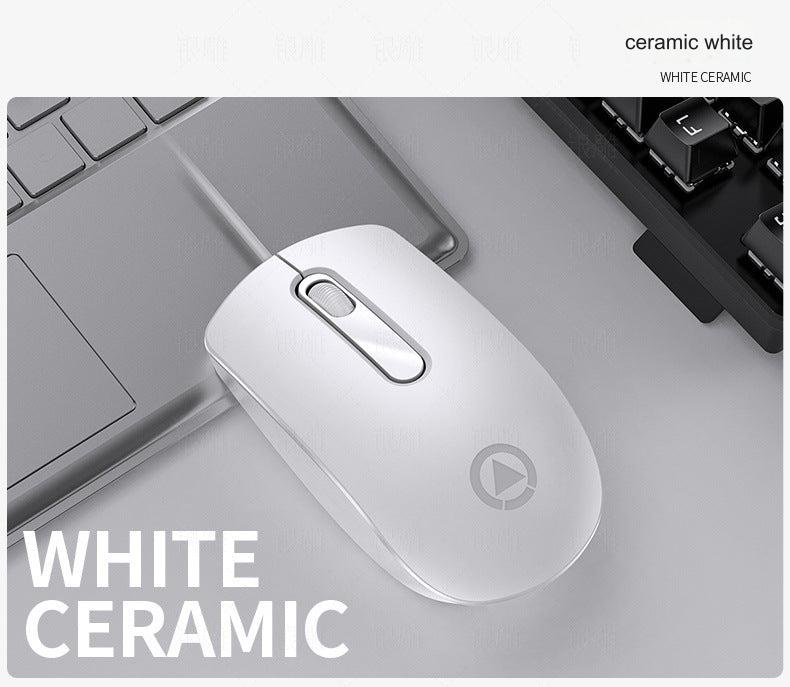 G9 pink wired gaming mouse with hand
