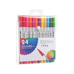 Vibrant colors of watercolor markers set