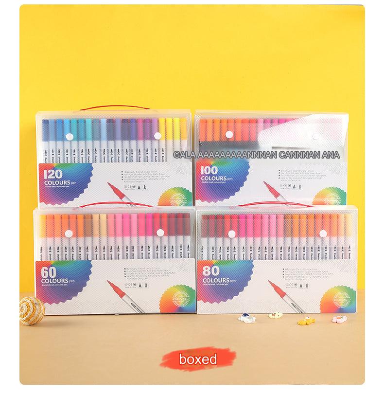 Kids' colourful dual-tip marker drawing