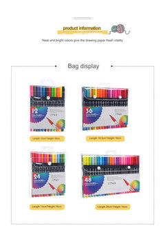 Vibrant colors of watercolor markers set
