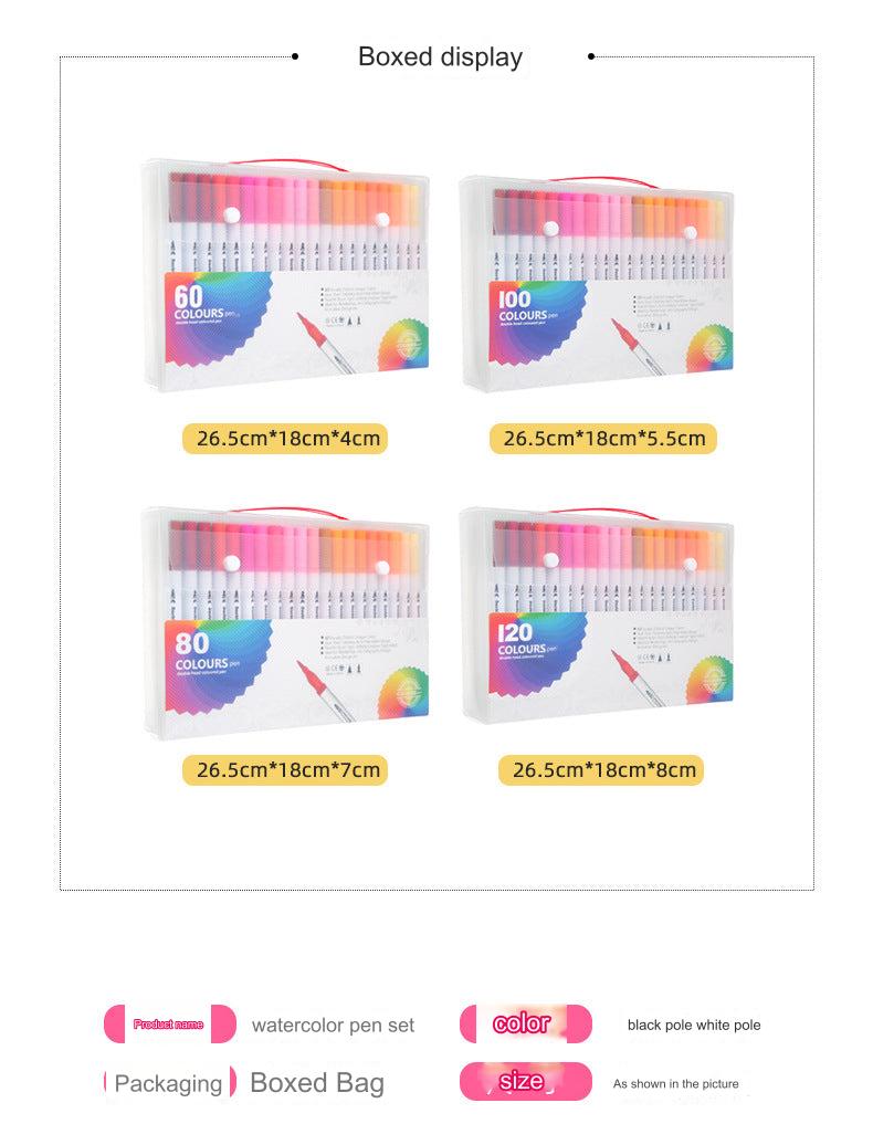 Image of washable dual-head watercolor markers set