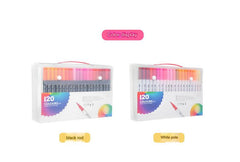 Close-up of colourful dual-tip markers for kids