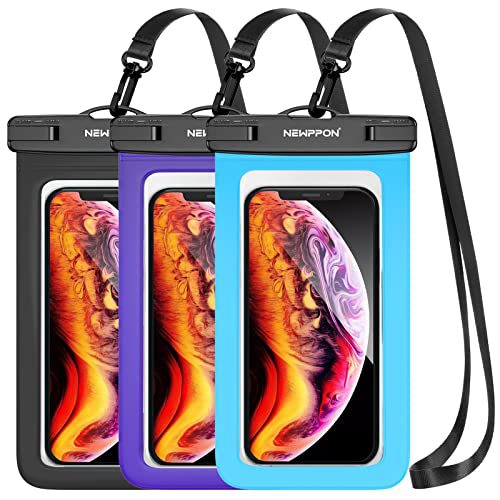Man using waterproof pouch while hiking