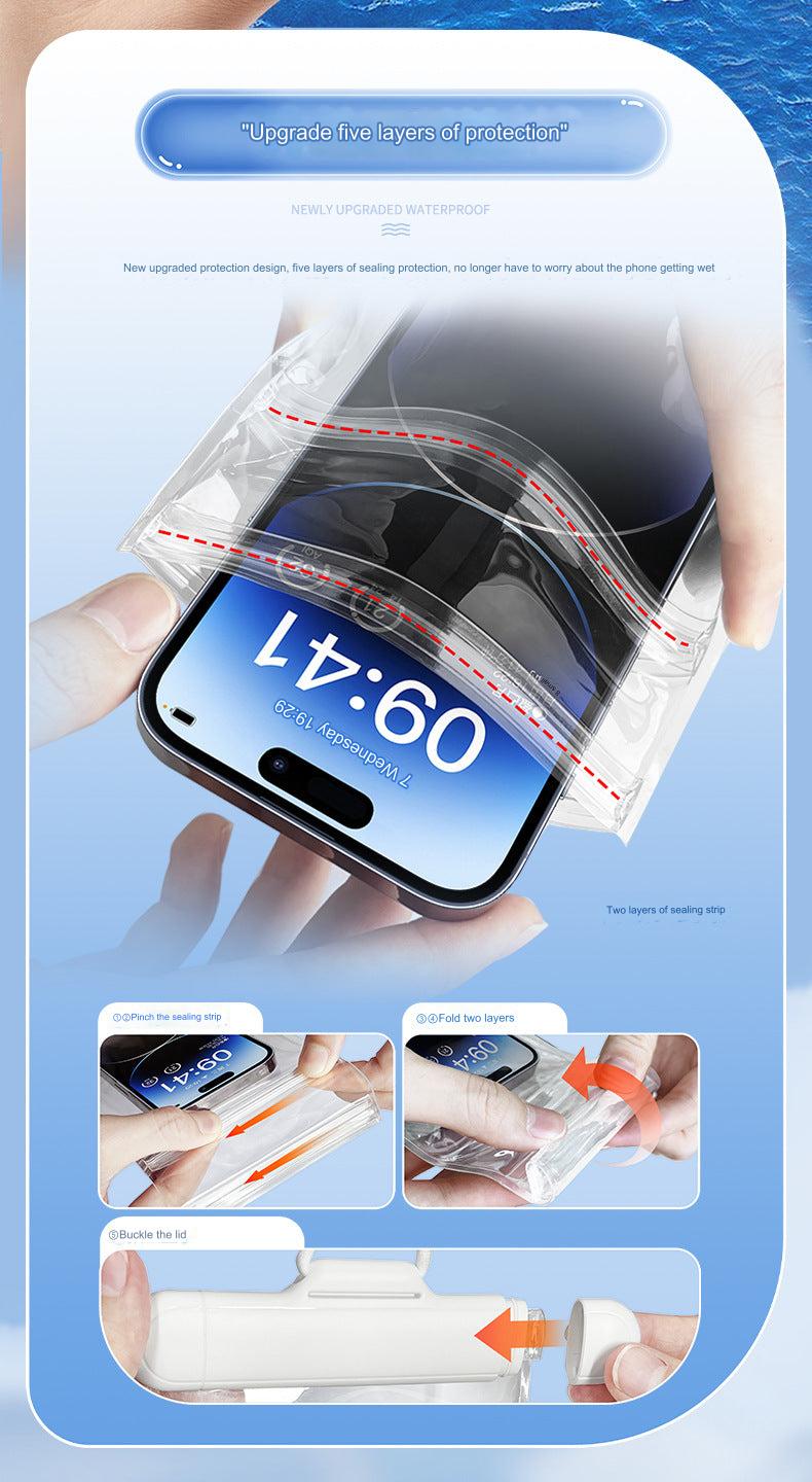 Premium waterproof pouch displayed on a table