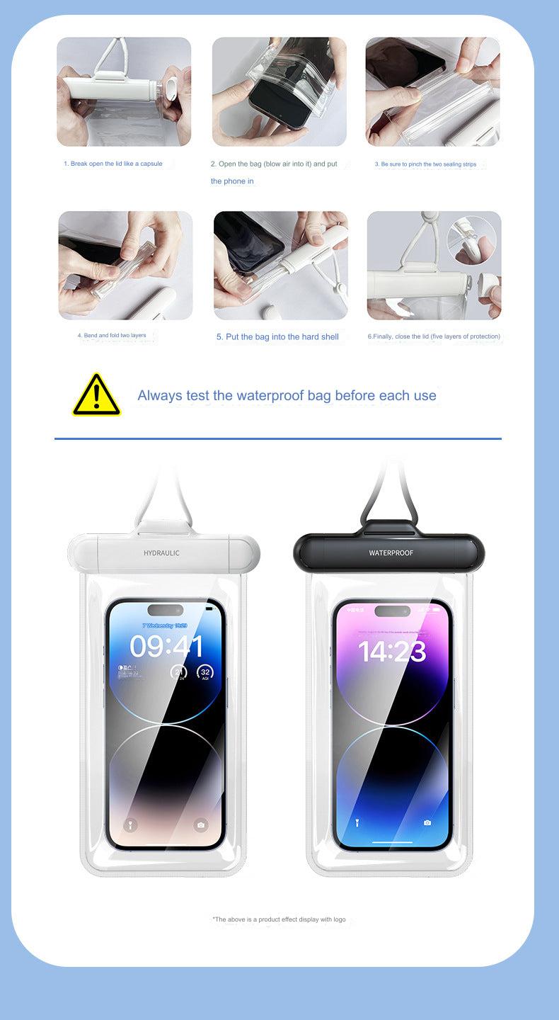 Secure seal feature of the phone pouch