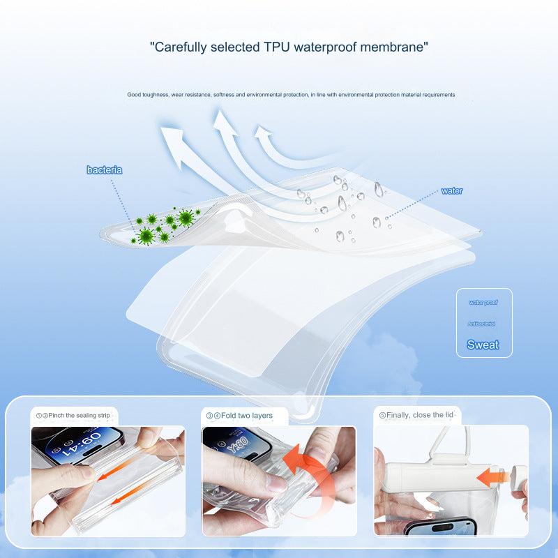 Premium waterproof pouch displayed on a table