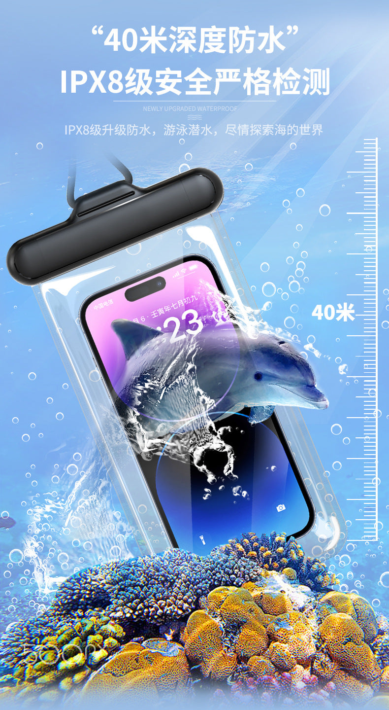 Touch screen compatible phone pouch in use