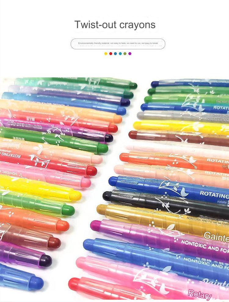 Different shades of crayons laid out for kids