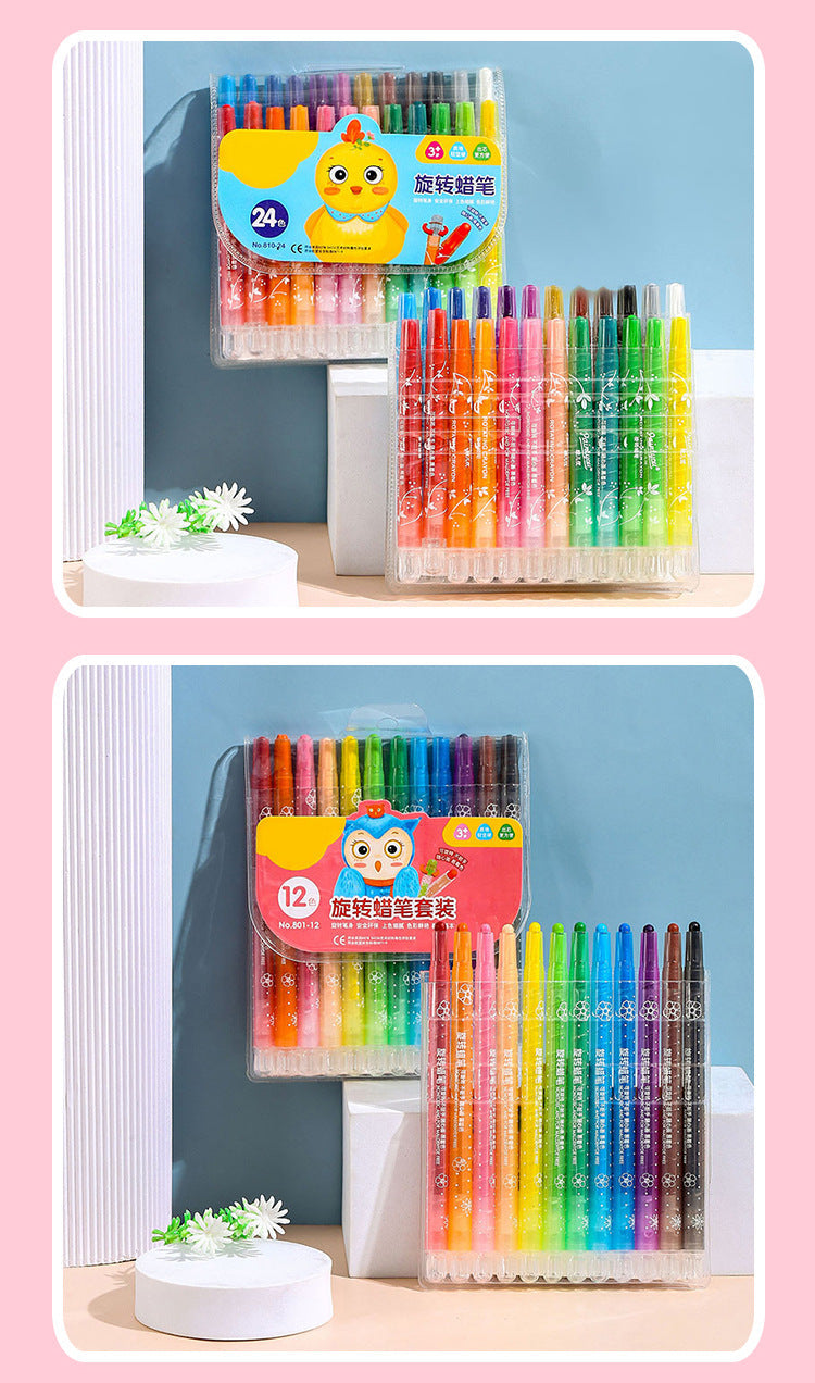 Group of kids enjoying craft time with crayons