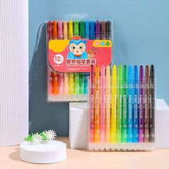 Different shades of crayons laid out for kids
