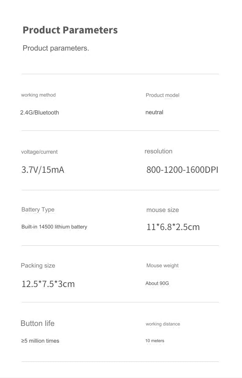 Mouse showcasing dual mode Bluetooth and 2.4G features