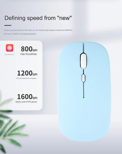 Close-up of the Bluetooth Mouse on a desk