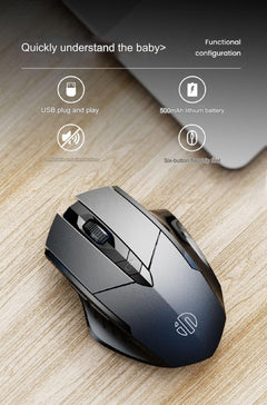 INPHIC PM6 Wireless Bluetooth Ergonomic Mouse front view