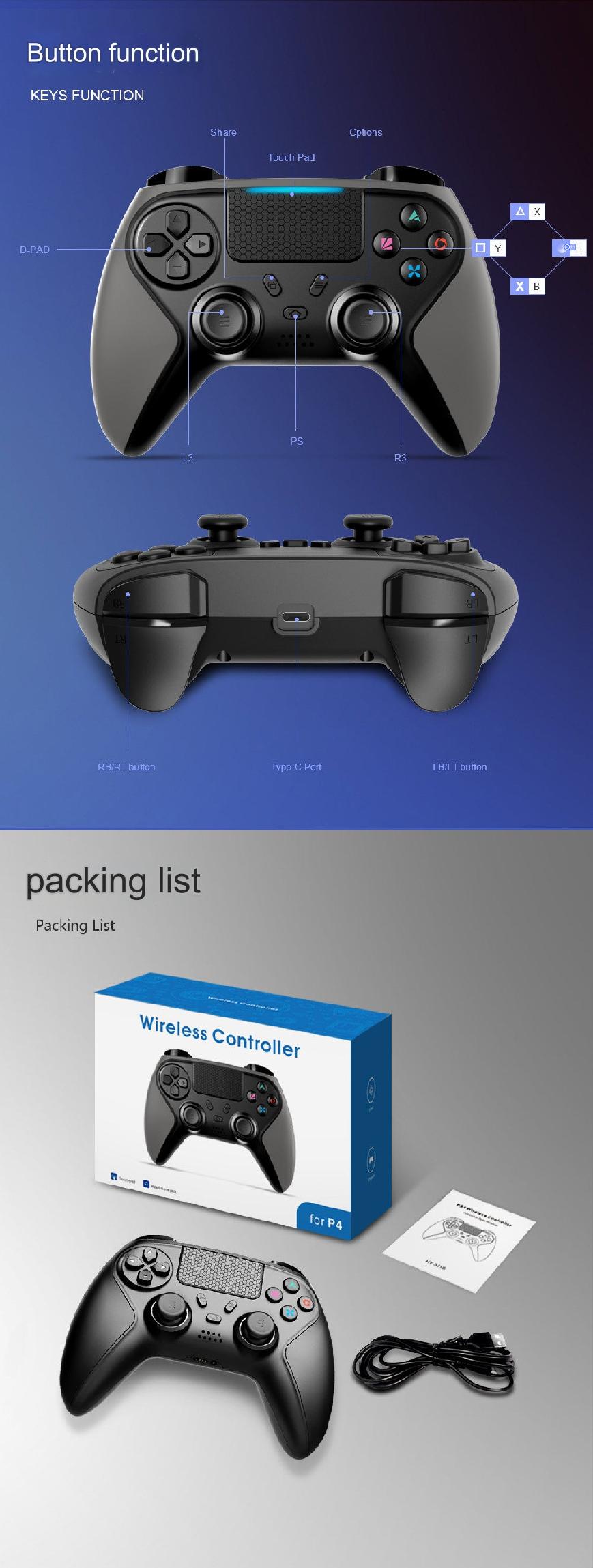Wireless Bluetooth Game Controller with gaming setup
