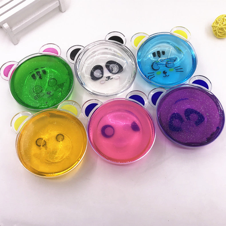 Children crafting with slime