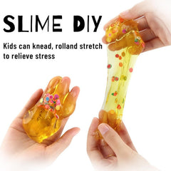 Close up of different colours of Galaxy Egg Slime