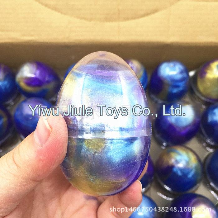 Packaging of Galaxy Egg Crystal Slime showing colours