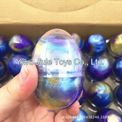 Packaging of Galaxy Egg Crystal Slime showing colours