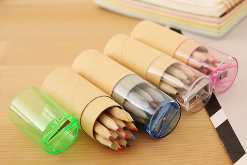 Set of Eco-Friendly Colored Pencils on a desk