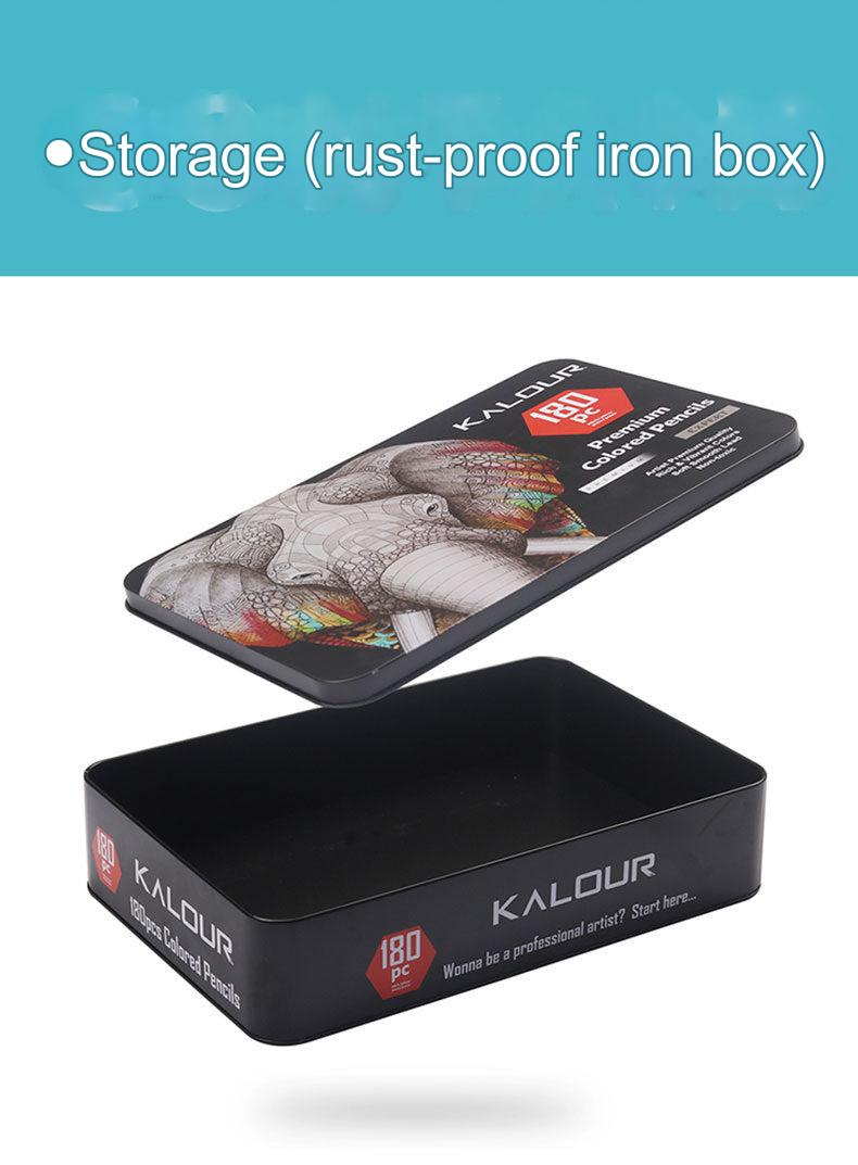 Premium 180-colour oil-based coloured pencil set in tin