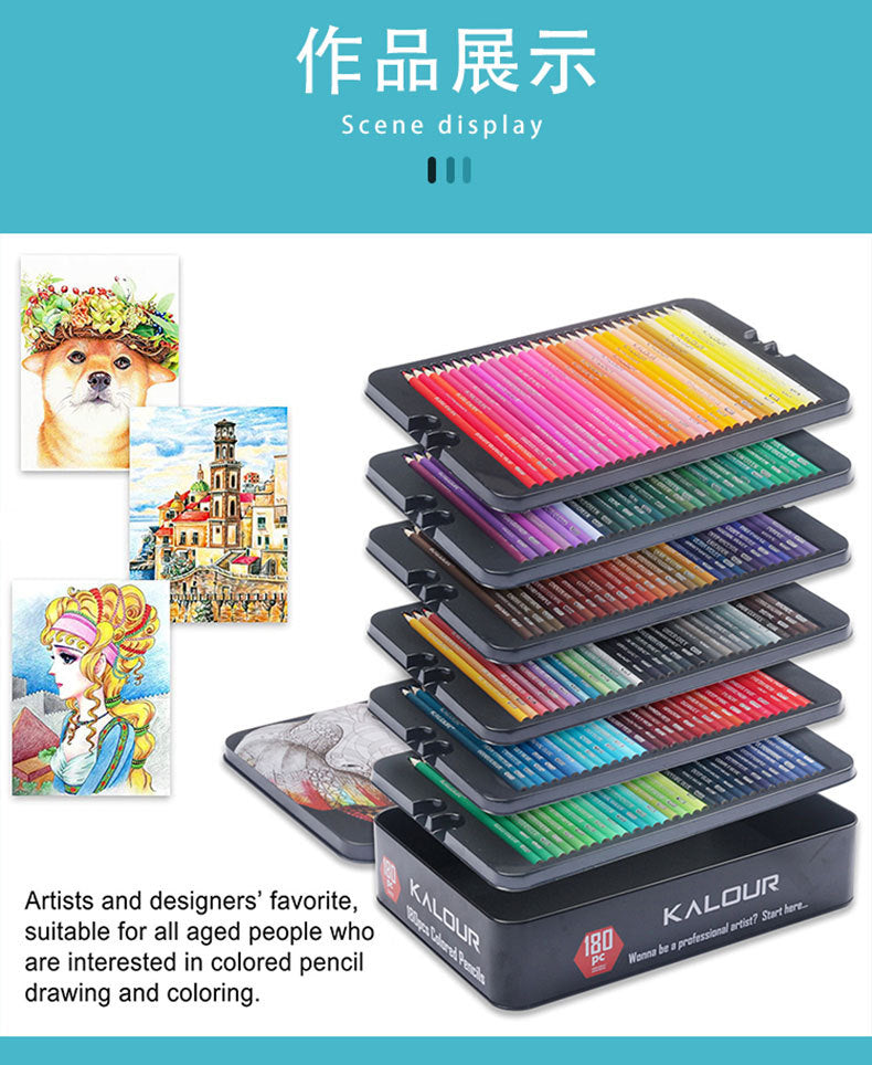 Pencil set displayed showing vibrant colour options