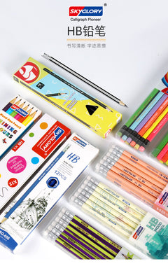 Premium Wooden Pencils with Erasers Stacked