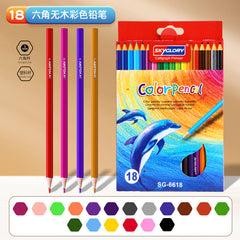 Close-up of oil-based coloured pencils