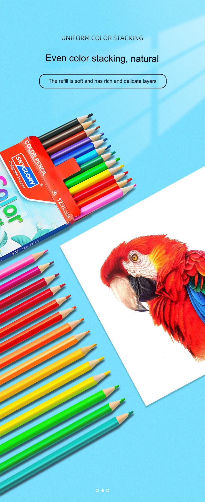 Children using coloured pencils for art